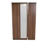 Sofia Ready Assembled Triple Mirror Wardrobe in Noche Walnut - Welcome Furniture | TJ Hughes