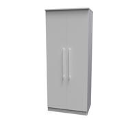Sofia Ready Assembled Wardrobe with 2 Doors - Grey Matt - Welcome Furniture | TJ Hughes