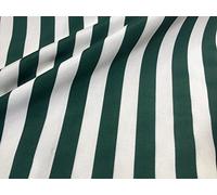 Sofia Striped Fabric - 4cm Wide Stripes for Curtains Upholstery Home Decor Table Runner Material - 140cm Wide (Sold by the metre) (Dark Green & White)