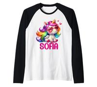 Sofia Unicorn Name Personalized Design Raglan Baseball Tee