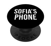 Sofia's Phone Black White Name Sofia PopSockets Adhesive PopGrip