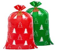 Sofier Large Christmas Gift Bags 36"x56" Holiday Gift Wrap 2pcs Jumbo Christmas Bag for Gifts Giant Sacks for Presents Big Xmas Plastic Gifts Bags (trees)