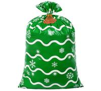Sofier Large Christmas Gift Bags 36"x56" Holiday Gift Wrap Jumbo Christmas Bag for Gifts Giant Sacks for Presents Big Xmas Plastic Gifts Bags (Green Wave)