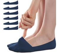 Sofier No Show Socks Womens, Non Slip Low Cut 6 Pairs Thin Silky Dress Footies Liner Invisible Socks Flats Loafers Sneakers, Navy*6, 4-8 UK