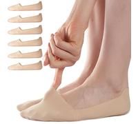 Sofier No Show Socks Womens, Non Slip Low Cut 6 Pairs Thin Silky Dress Footies Liner Invisible Socks Flats Loafers Sneakers, Nude*6, 9-12