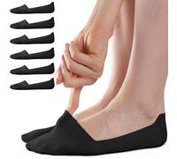 Sofier No Show Socks Womens, Non Slip Low Cut 6 Pairs Thin Silky Dress Footies Liner Invisible Socks Flats Loafers Sneakers, Black*6, 9-12