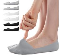 Sofier No Show Socks Womens, Non Slip Low Cut 6 Pairs Thin Silky Dress Footies Liner Invisible Socks Flats Loafers Sneakers, Black*2/White*2/Grey*2, 4-8 UK