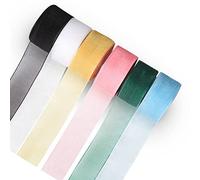 SoFire 6 Color 1 Inch Wide 60 Yards Sheer Chiffon Ribbon Organza Satin Ribbon Craft Ribbon for Gift Wrappping, Decoration