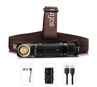 Sofirn SP40A Rechargeable Headlamp, 1200 High Lumen Max Flashlight with LH351D 5000K 90 High CRI LED Headlight, TIR Lens, with 18650 Battery and USB Cable(SP40A-5000K-KIT)