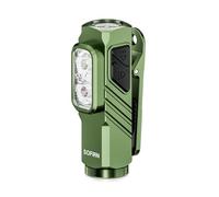 Sofirn ST10 Mini Powerful Professional LED Flashlight, 1000LM Spot|500LM Flood|660NM Red, Magnetic, Type-C, Clip, IPX6, Rechargeable Torch for Home, Dog Walking, Fishing, Emergencies (Green)