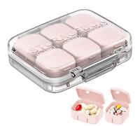 SOFISO 4/6 Grid Free Assembly Travel Medicine Organizer 10 Day Pill Organizer Portable Pill Box Waterproof Pill Case Daily Medication Carry Case for Vitamins, Fish Oils, Supplements
