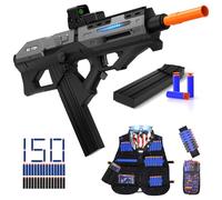 SOFITEN Electric Toy Gun Automatic Sniper Rifle with Soft Bullet,Equipped with Tactical Vest,Scope,2 Magazine and 150 Foam Darts,Birthday Christmas New-Year Gifts for Kids Boy Teens Adults