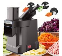 Soflightmok 3-In-1 Electric Vegetable Dicer/Slicer/Shredder | 100w Multifunctional Chopper-Single Port/Dual Port| Automatic Veggie & Fruit Cutter Machine For Commercial & Home ADualHead