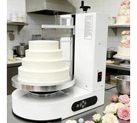 Soflightmok Automatic Cake Smoother & Decorator Machine - 200w Electric Frosting Applicator with Adjustable Turntable Speed, Beveled Edge Scraper for Sharp Cakes, 45lb Capacity White