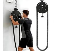 Soflightmok Endless Rope Trainer,Portable Cable Pulley System,Infinite Rope Pull Trainer,Hanging Home Gym Equipment for Grip, Arms, Back, Body Coordination Exercises,Adjustable Resistance Black