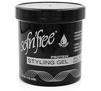 Sofn'free Protein Styling Gel, Non flaky formula for firm styling control when setting, wrapping or moulding, perfect waves sets and controlling curly hair, 425 g, Black