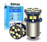 SOFOC 1156 BA15S LED Reverse/Position Light DRL RV Interior Bulb White 6V 12V 24V 6-60V AC/DC Canbus Ready for Motorcycle & Car 2Pcs