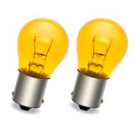 SOFOC 1156 BA15S P21W Halogen Bulb 12V Non Polarity S-8 S25 Shape Yellow Glass for Turn Signal Fog Lights 2 Packs