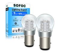 SOFOC 1157 LED Bulb BAY15D P21/5W 500LM Red for Reverse Tail Turn Signal Brake DRL Light s25 DC 6V-12V Compatibled 2Pcs