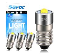 SOFOC 4Pcs E10 LED Torch Bulb 1V-9V 1.5V 3V 3.8V 4.5V 6V 6500K Cool White DC for Flashlights Camping & Hiking Headlamps Penlights for Maintenance 1SMD 30% Brighter