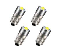 SOFOC 4Pcs E10 LED Torch Bulb 6V-30V 9V 12V 18V 24V 6500K Cool White DC for Flashlights Camping & Hiking Headlamps Penlights for Maintenance 1SMD 30% Brighter