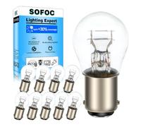 SOFOC BA15D 24V 21W/5W Warm White Brake/Tail Lamp Interior Light 180°Pin Dual Contact/Beam Bayonet Base S25 Bulb 10Pcs