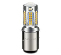 SOFOC BA20D LED Headlight Bulb Warm White 12V 24V 10-30V AC/DC Hi/Lo Beam with Focused & Flood Light Design for Motorcycle Car Replacement 1Pcs