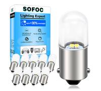 SOFOC BA9S LED Bulb White 220V for Indicator Instrument Panel Light 10Pcs