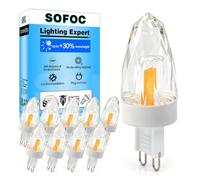 SOFOC Diamond Crystal Candle G9 Dimmable 3W 300LM 4000K for Chandelier 10Pcs