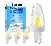 SOFOC Diamond Crystal Candle G9 Dimmable 3W 300LM 6000K for Chandelier 4Pcs