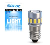 SOFOC E10 LED Bulb White 1.8W for Flashlight Hiking Headlamp Replacement AC/DC 6-30V Instrument Indicator Model Display Case Light 1Pcs