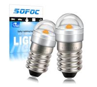 SOFOC E10 LED Torch Bulb 6-30V AC/DC 3000K Warm White Decorative Light DIY Indicator Lamp Outdoor/Bicycle Headlamp Penlight for Maintenance 2Pcs