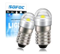 SOFOC E10 LED Torch Bulb 6-30V AC/DC 6000K White Decorative Light DIY Indicator Lamp Outdoor/Bicycle Headlamp Penlight for Maintenance 2Pcs