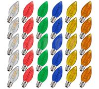 SOFOC E12 C7 30Pcs Crystal Effect LED Christmas Ambient Light Multi Color for Outside Garden House Party Wedding Xmas Tree Decor 220V Plug & Play