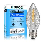 SOFOC E12 C7 30Pcs Crystal Effect LED Christmas Ambient Light Warm White for Outside Garden House Party Wedding Xmas Tree Decor 220V Plug & Play