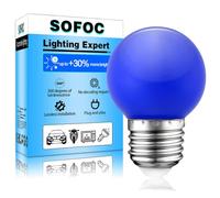 SOFOC E27 8Pcs Christmas Light G45 Golf Ball Bulb 4W Blue Brighter for Outoor Holiday Party Wedding Decor Lighting 220V Plug & Play