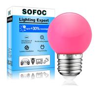 SOFOC E27 8Pcs Christmas Light G45 Golf Ball Bulb 4W Pink Brighter for Outoor Holiday Party Wedding Decor Lighting 220V Plug & Play
