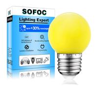 SOFOC E27 8Pcs Christmas Light G45 Golf Ball Bulb 4W Yellow Brighter for Outoor Holiday Party Wedding Decor Lighting 220V Plug & Play