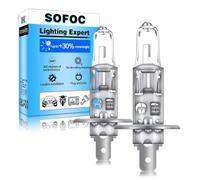 SOFOC H1 Bulb P14.5S 24V 100W Warm White 5000K Headlights 1500Lm +30% Brightness Fog Lamps Daytime Running Light Anti-Glared Halogen 2Pcs