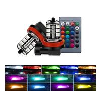 SOFOC-H11 RGB LED Headlights Fog Lights Driving Lights For Car/Motorcycle Strobe Lamps Tail light etc Color Ajustable With Remote Controller 5050 27SMD 12V 2Pcs