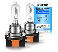 SOFOC H15 Bulb 12V 55W/15W 715 Car Headlight DRL Warm White 4000K 2Pcs | 64176 PGJ23t-1 • Hi/Lo Beam • 1000LM Dual Filaments • 3 Prong Base • AC/DC Supported • Halogen • Plug & Play • Anti-Glared