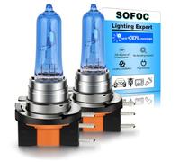 SOFOC H15 Bulb 12V 55W/15W 715 Headlight Daytime Running Light White 2Pcs | 64176 PGJ23t-1 • Hi/Lo Beam • 1000LM Dual Filaments • 3 Prong Bulb • DRL 6000K • AC/DC Supported • Halogen • Plug & Play