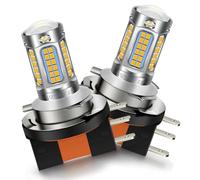 SOFOC H15 LED Headlight Bulb Warm White 12V 24V 10-30V AC/DC Hi/Lo Beam with Focused & Flood Light Design for Daytime Running Light Replacement 2Pcs