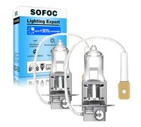 SOFOC H3 Bulb PK22S 24V 100W Warm White 5000K Headlights 1500Lm +30% Brightness Fog Lamps Clear Daytime Running Light Halogen 2Pcs