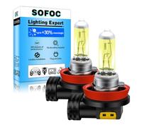 SOFOC H8 12V 35W Halogen Bulb 1500+LM Yellow Fog Light Headlight & Low Beam Light Replacement Single Filament PGJ19-1 2Pcs