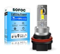 SOFOC HS5 Bulb LED 500% Brighter Than Halogen Motorcycle/Car Headlight Fog Light White+Yellow Combo(Switchable) DC 12V-18V 60W 4000Lm 1Pcs