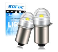 SOFOC P13.5S LED Torch Bulb 1-5V DC 6000K White Decorative Light DIY Indicator Lamp Outdoor/Bicycle Headlamp Penlight for Maintenance 2Pcs