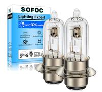 SOFOC P15D-25-1 Halogen Bulb H6M 6V 25W Dual Filament Warm White for Motorcycle Scooter Moped Headlight High Low Beam Light 600LM 4300K 2Pcs