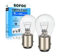 SOFOC P21/5W 12V 21W/5W BAY15D 1157 Warm White Brake/Tail Light 180°Staggered Pin Dual Contact/Filaments Bayonet Base S25 Bulb 2Pcs