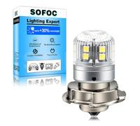 SOFOC P26S Bulb LED 12V 24V 1500LM White S3 Motorcycle Headlight 1Pcs | DC 12V-48V • Canbus Error-Free • 6500K • 25/5W • HD Lens • 1500/300LM • Scooter/Moped Headlight • Hi/Lo Beam
